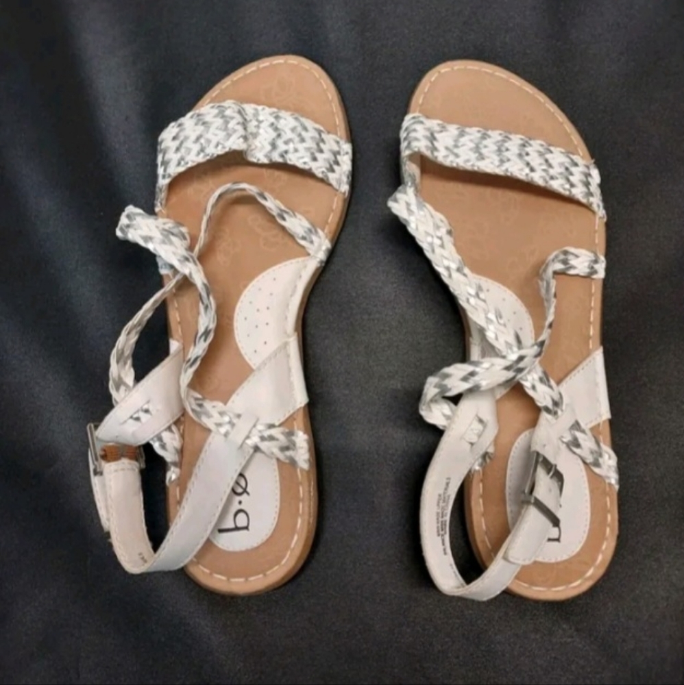 BOC White Sandals with Butterfly Sole Design